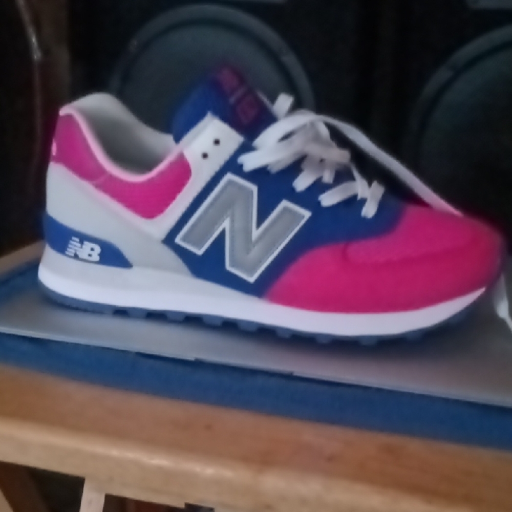 New Balance Kids' Vibrant Pink and Blue Sneakers